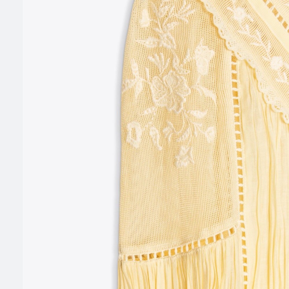 Zara Cream Fringe Midi Dress - Picture 4 of 11
